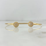 Pulso Abrazo Círculos 4.6gr / 18cm / 2mm Circones Blancos Oro Amarillo ©