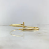 Pulso Abrazo Clavo 7.95gr / 19cm / 3mm Circones Blancos Oro Amarillo +4 ©