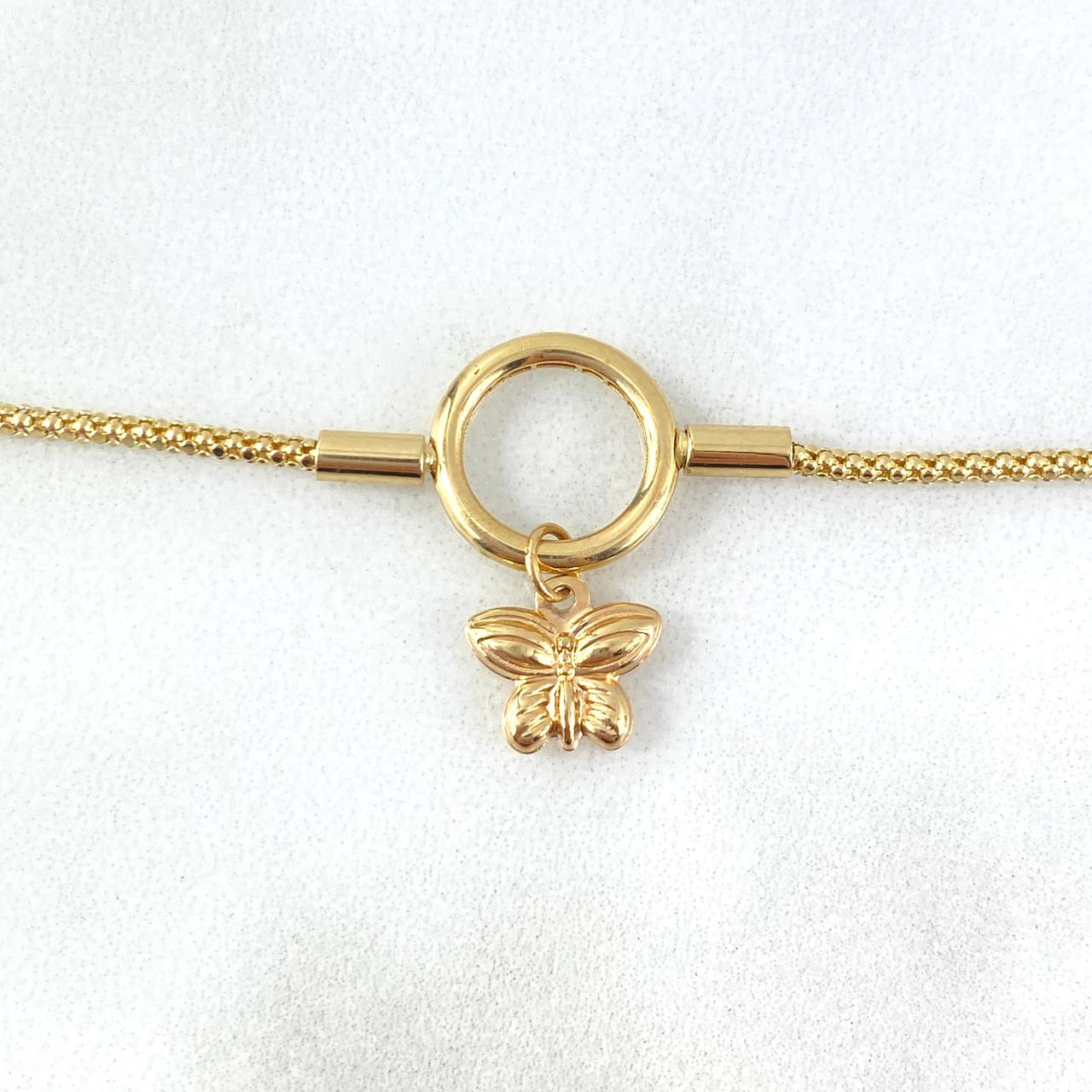 Pulso Marroqui Mariposa 3.95gr / 21.5cm / 2mm Circones Blancos Oro Amarillo +4 ©