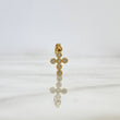 Dije Cruz 1.15gr / 2cm / Circulos Circones Blancos Oro Amarillo ©