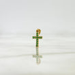 Dije Cruz 0.75gr / 1.8cm / Circones Verdes Oro Amarillo ©