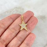 Dije Estrella 1.55gr / 2.5cm / Circones Blancos Oro Amarillo ©
