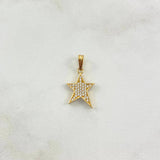 Dije Estrella 1.55gr / 2.5cm / Circones Blancos Oro Amarillo ©