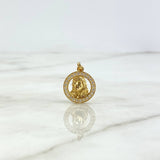 Dije Rostro Jesus 2.4gr / 2.3cm / Circulo Circones Blancos Oro Amarillo ©