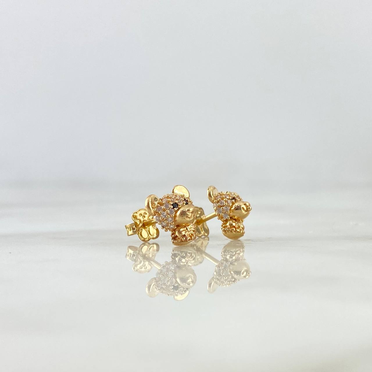 Topos Rostro Oso 2.25gr / Broche Mariposa-Circones Blancos Negros Oro Amarillo