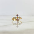 Anillo Cruz Tupida 2gr / T7 1/2 / Circones Blancos Celestes Lilas Amarilos Oro Amarillo