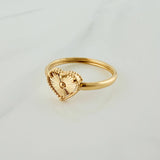 Anillo Corazon 1.15gr / T8 1/2 / Oro Amarillo 18K &