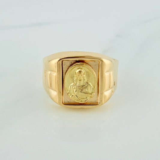Anillo Sagrado Corazon de Jesus 3.45gr / T8 1/2 / Oro Amarillo 18K