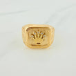Anillo Sello Corona 3.6gr / T11 1/2 / Oro Amarillo 18K $