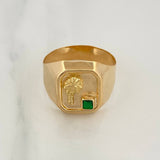 Anillo Sello Palmera 3.45gr / T10 / Oro Amarillo 18K $