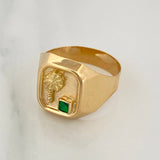 Anillo Sello Palmera 3.7gr / T11 3/4 / Oro Amarillo 18K $