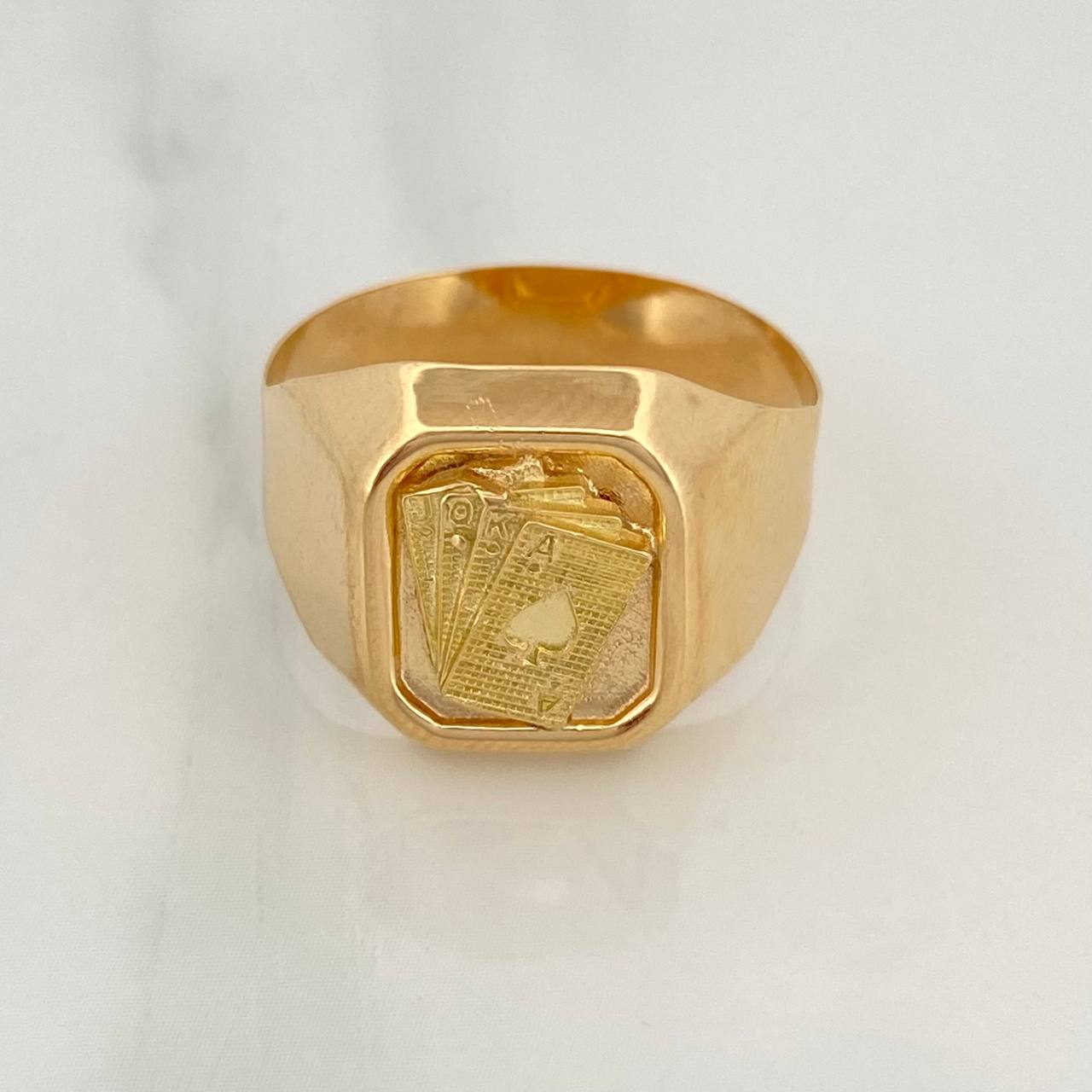 Anillo Poker 3.9gr / T8 1/2 / Oro Amarillo 18K $