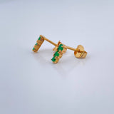 Topos Trio Esmeraldas 1.2gr / 7.4mm Oro Amarillo 18K $