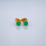 Topos Cuatro Garras Esmeralda 0.8gr / Oro Amarillo 18K &