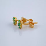 Topos Flor Esmeraldas 1.1gr / 5.3mm Oro Amarillo 18K $