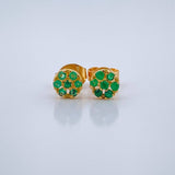 Topos Flor Esmeraldas 1.1gr / 5.3mm Oro Amarillo 18K $