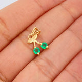 Dije Cereza Esmeralda 0.9gr / 1.6cm / Oro Amarillo 18K &