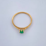 Anillo Solitario Esmeralda 1.25gr / T6 3/4 / Oro Amarillo 18K &