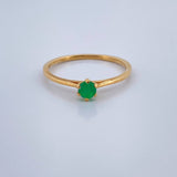 Anillo Solitario Esmeralda 1.25gr / T6 3/4 / Oro Amarillo 18K &