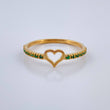 Anillo Corazon Esmeralda 1.4gr / T6 3/4 / Oro Amarillo 18K &