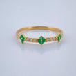 Anillo Flores Mini Esmeralda 0.9gr / T5 1/2 / Oro Amarillo 18K &
