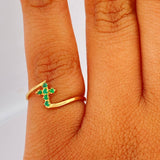 Anillo Cruz Esmeraldas 1.15gr / T5 3/4 / Oro Amarillo 18K &