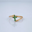 Anillo Cruz Eco Esmeraldas 1.1gr / T6 1/2 / Oro Amarillo 18K $