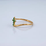 Anillo Cruz Eco Esmeraldas 1.1gr / T6 1/2 / Oro Amarillo 18K $