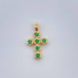 Dije Cruz Esmeraldas 0.8gr / 1.8cm / Oro Amarillo 18K &