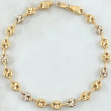 Pulso GC 5.95gr / 20.5cm / 6mm Diamantado Dos Oros Amarillo Blanco 18K ©