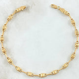 Pulso Rustico Barril 3.65gr / 20.5cm / 4mm Rayado Oro Amarillo 18K ©