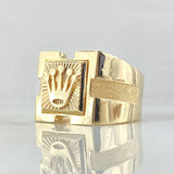 Anillo Recuadro Corona Punteada 6.5gr / T9 1/4 / Texturizado Oro Amarillo 18K
