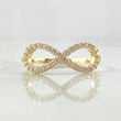 Anillo Infinito Tupido 1.2gr / T5 / Circones Blancos Oro Amarillo 18K