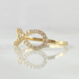Anillo Infinito Tupido 1.2gr / T5 / Circones Blancos Oro Amarillo 18K