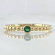 Anillo Solitario Bisel Esferas 1.75gr / T7 1/2 / Circon Verde Oro Amarillo 18K
