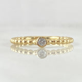 Anillo Solitario Bisel Esferas 1.65gr / T6 1/2 / Circon Blanco Oro Amarillo 18K ©