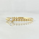 Anillo Solitario Bisel Esferas 1.65gr / T6 1/2 / Circon Blanco Oro Amarillo 18K ©