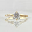 Anillo Solitario Puente Espiral Barroca 1.95gr / T5 1/2 / Circones Blancos Oro Amarillo 18K ©