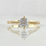 Anillo Solitario Puente Espiral Barroca 1.95gr / T5 1/2 / Circones Blancos Oro Amarillo 18K ©