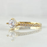 Anillo Solitario Puente Espiral Barroca 1.95gr / T5 1/2 / Circones Blancos Oro Amarillo 18K ©