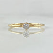 Anillo Solitario Liso 1.2gr / T7 / Circon Blanco Oro Amarillo 18K ©