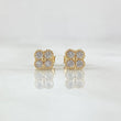 Topos Flor Trebol 1.2gr / 5.3mm Circones Blancos Oro Amarillo 18K