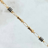 Pulso Rustico Cilindros De Arena 3.25gr / 20.5cm / 4.1mm Cauchos Negros Oro Amarillo 18K ©