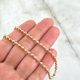 Cadena Militar 21.35gr / 65cm / 3mm Diamantada Tres Oros 18K ©