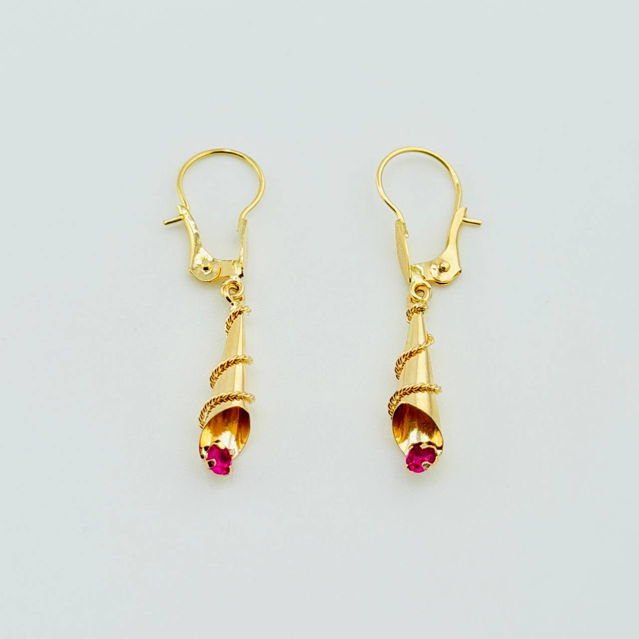 Candongas Corneta Lazo 1.45gr / 3.5cm / Oro Amarillo 18K