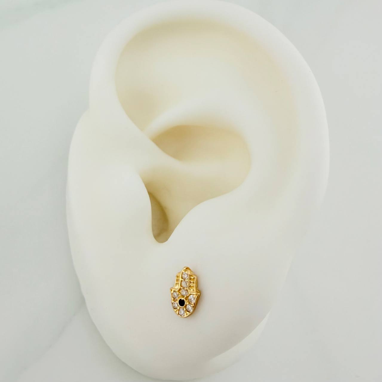 Topos Mano Hamsa 0.7gr / 6.48mm Oro Amarillo 18K &