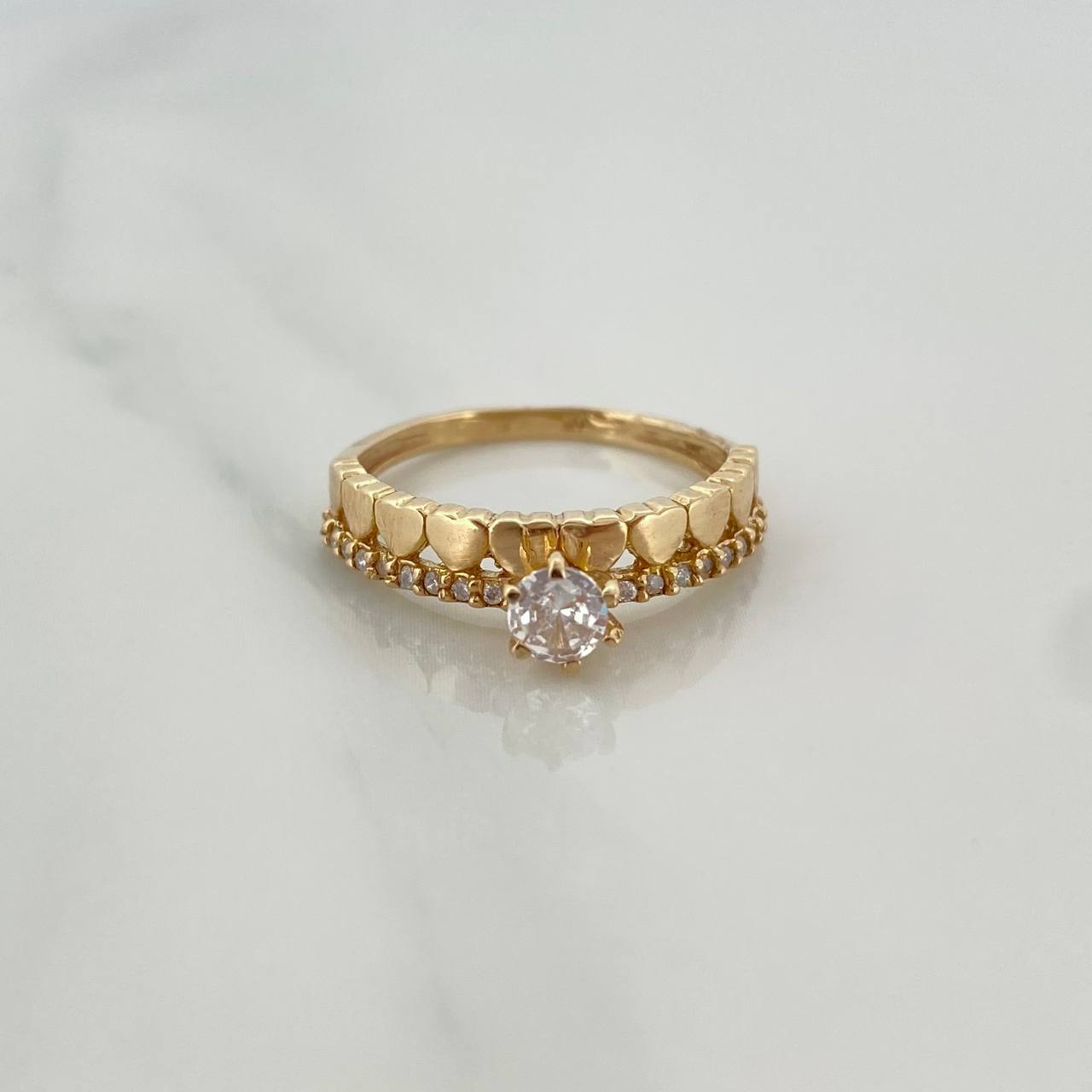 Anillo Churumbela Corazones 2.45gr / T6 1/4 / Oro Amarillo 18K %