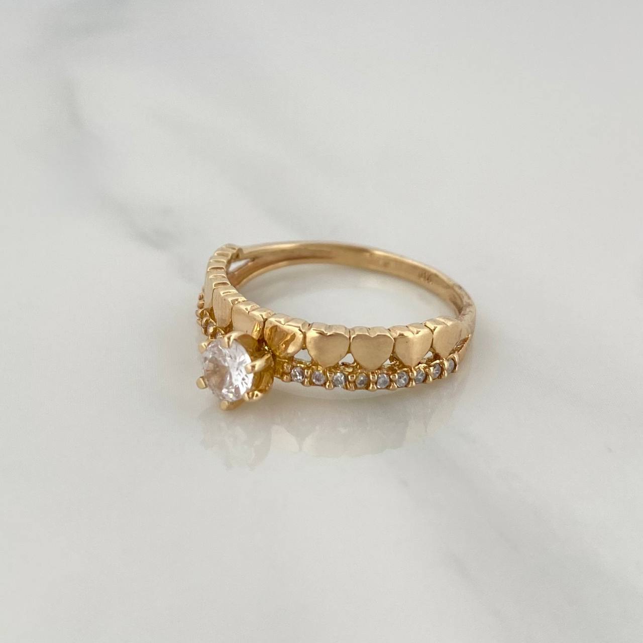 Anillo Churumbela Corazones 2.45gr / T6 1/4 / Oro Amarillo 18K %