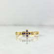 Anillo Cruz X 1.8gr / T6 3/4 / Circones Azules Oro Amarillo *