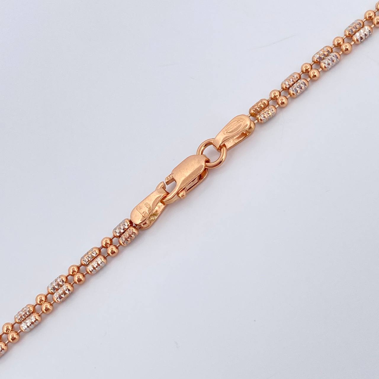 Cadena Morse 10.85gr / 60.5cm / 2.93mm Dos Oros Blanco Rosa +3 18K %